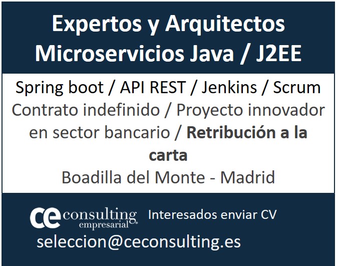 Experto microservicios Java (banca)