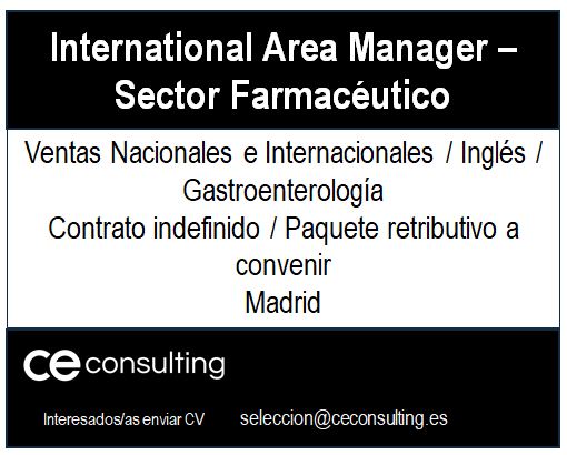International Area Manager - Sector Médico Farmacéutico